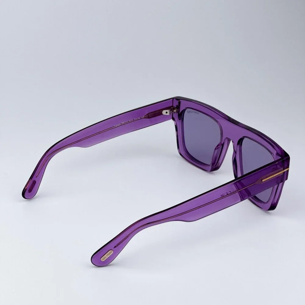 Tom Ford FAUSTO FT0711/S 81Y Men BRAND NEW Sunglasses Transparent Violet Square